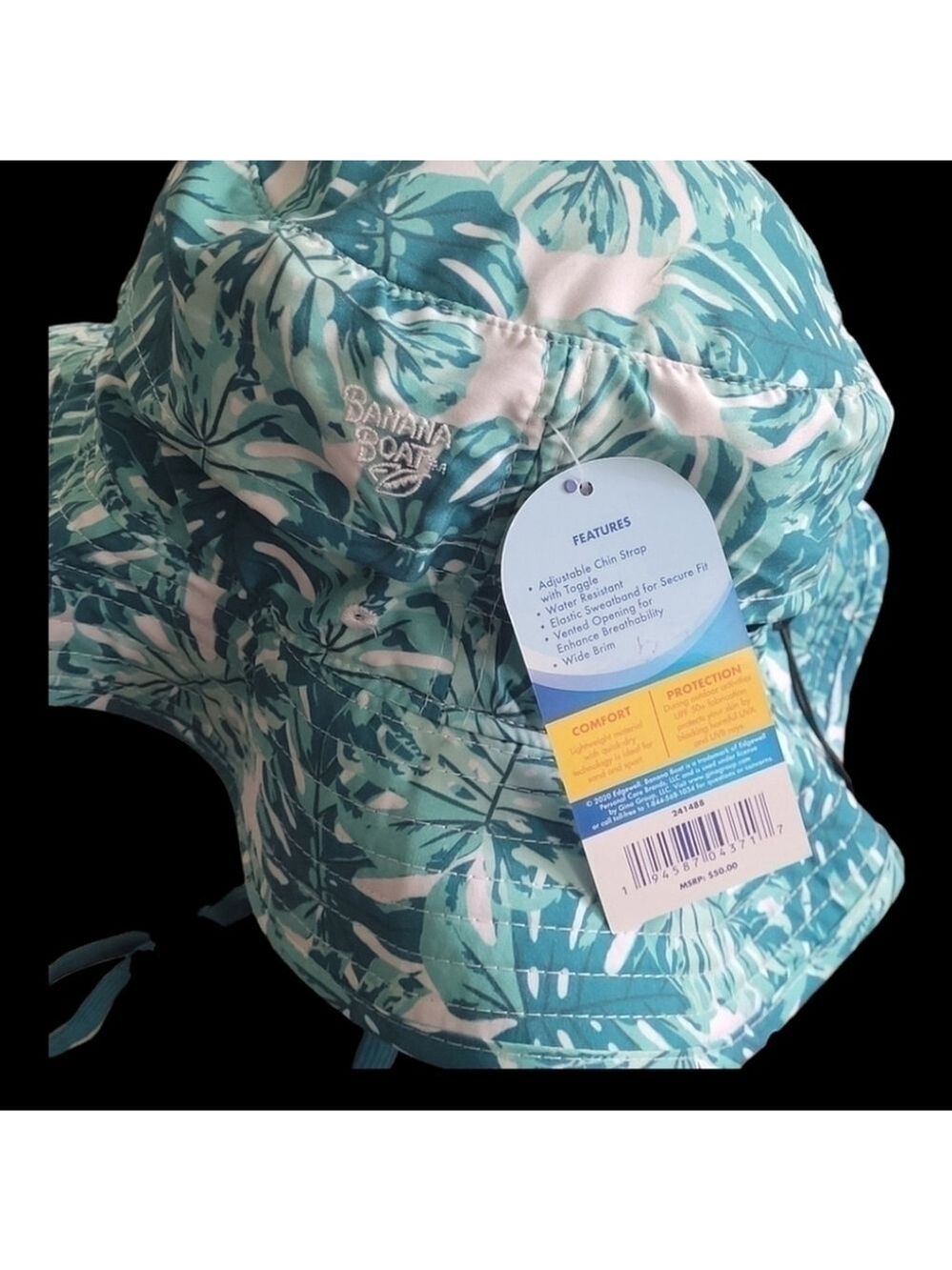 BANANA Boat | Unisex Sun Hat Blue Palms OS - Picture 4 of 16